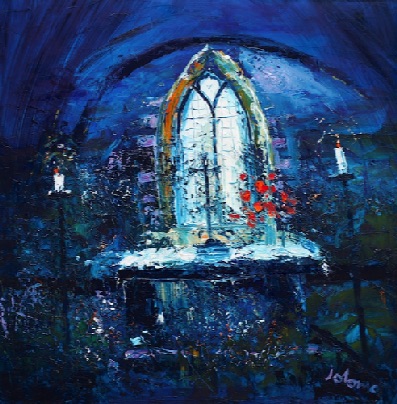 Morning light in the Presbyterian Chapel Iona Abbey 24x24
